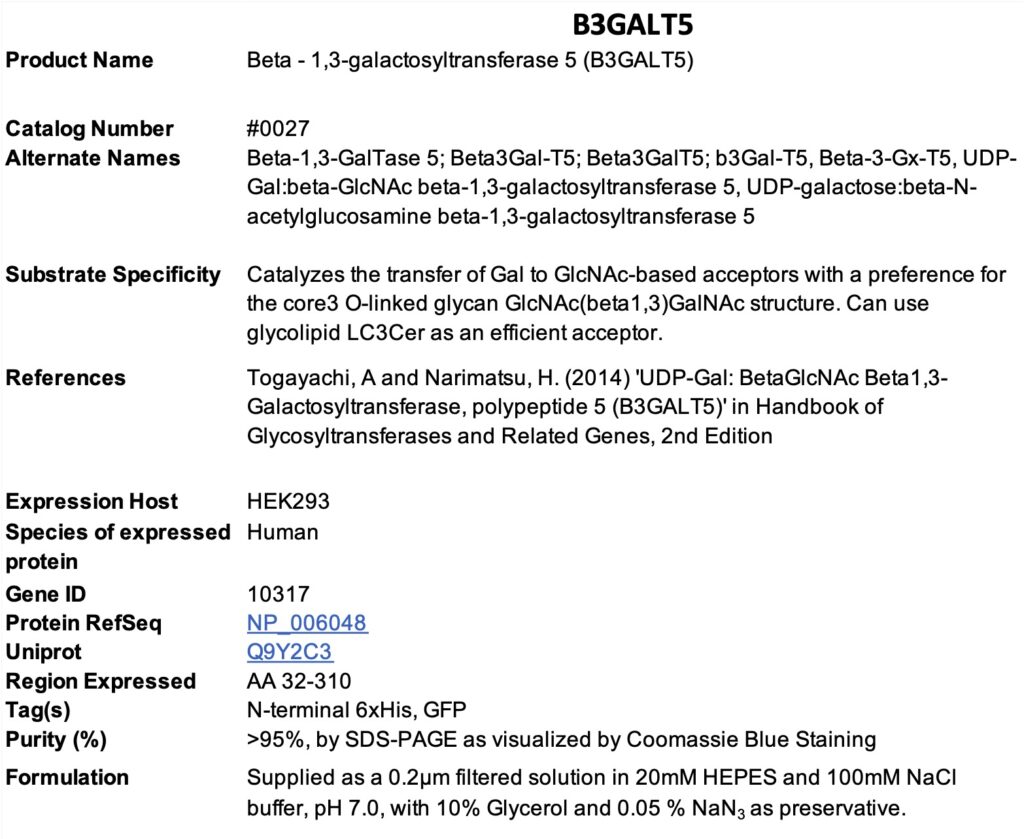Product data sheet for B3GALT5