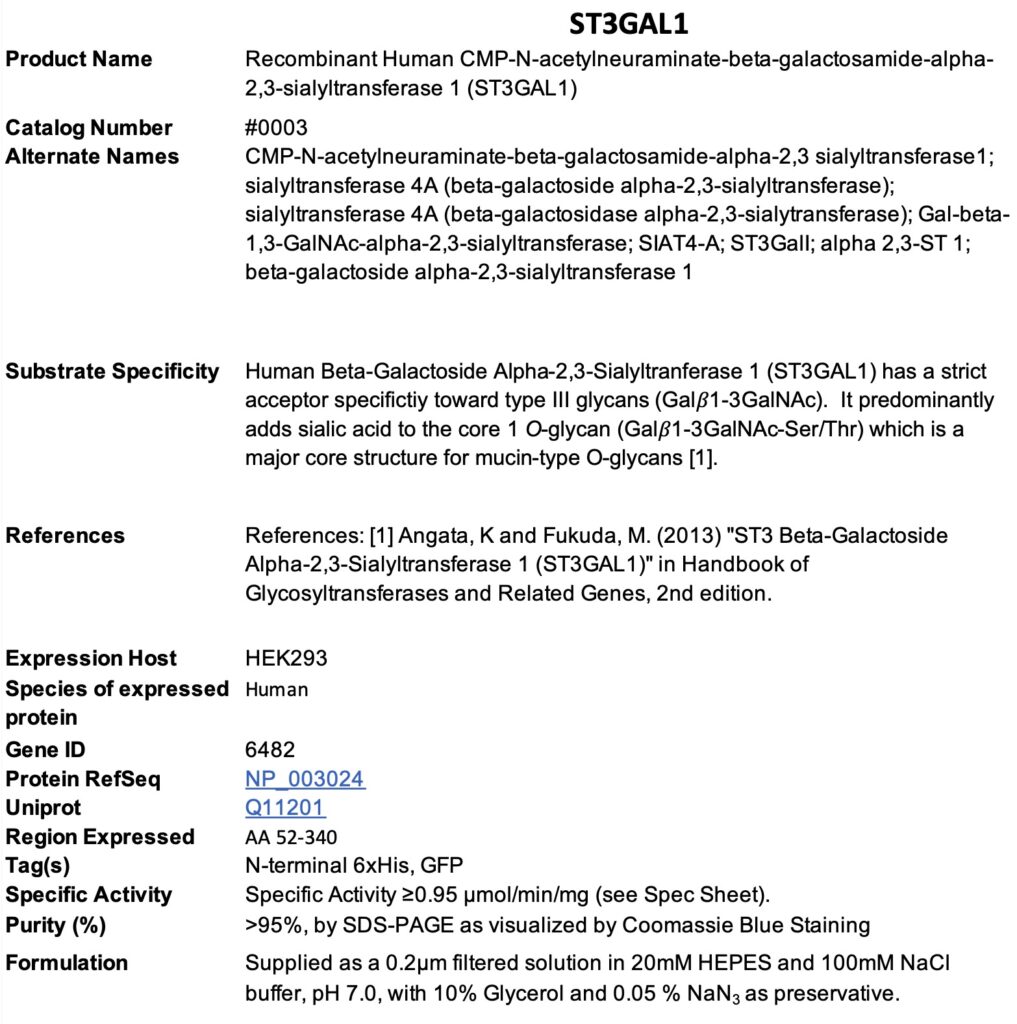 Product data sheet for ST3GAL1