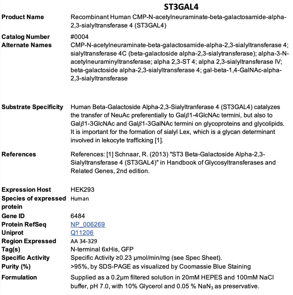 Product data sheet for ST3GAL4
