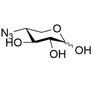 Chemical structure: xylopyranose ring with an azide at C-4 and hydroxyls at the remaining positions.